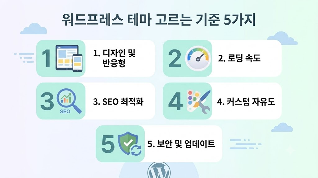 워드프레스 테마 고르는 기준 5가지