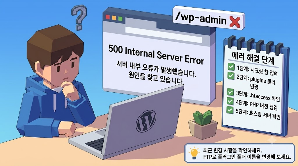 워드프레스 500 에러 해결 방법 5가지