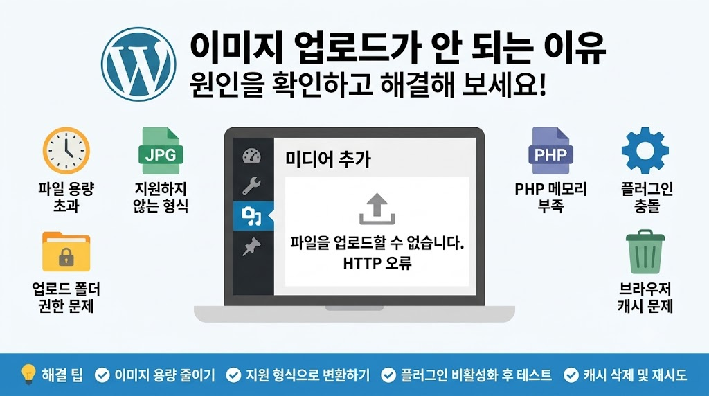 워드프레스 이미지 업로드 HTTP 오류 해결방법 7가지